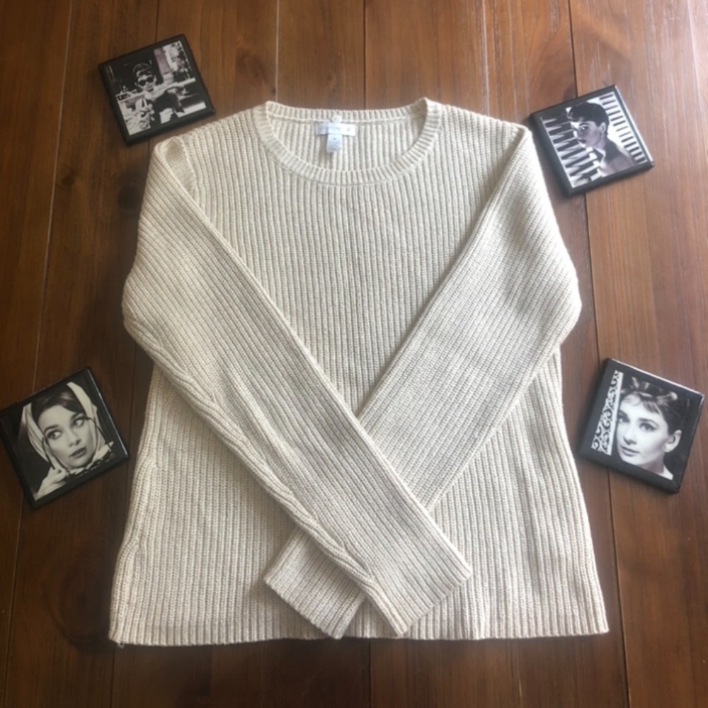 Charter Club Ivory Knitted Cozy Sweater Medium